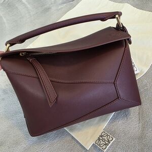 Loewe Small Puzzle Edge Bag Dark Burgundy